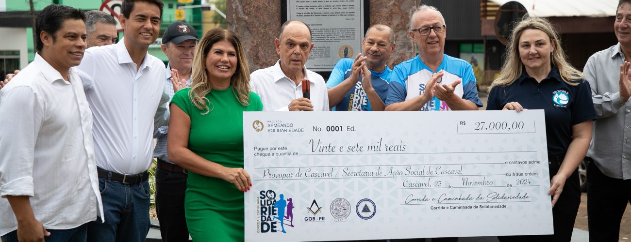 Corrida da Solidariedade: R$ 27 mil são repassados ao Provopar de Cascavel
