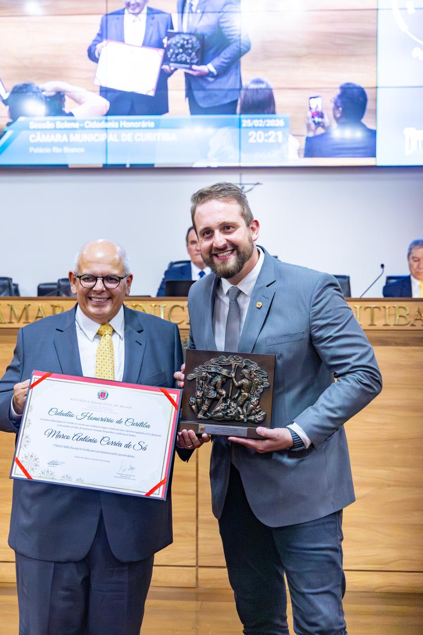 Grão-Mestre da Grande Loja do Paraná se torna cidadão honorário de Curitiba