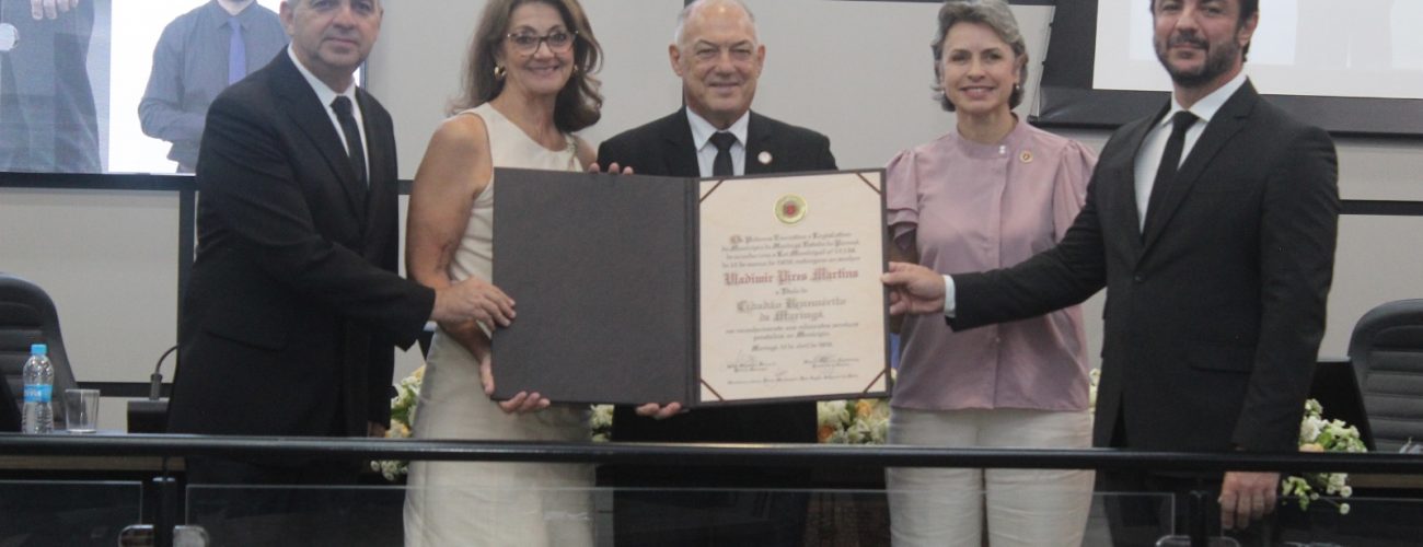 Grão-Mestre do Grande Oriente do Paraná recebe Título de Cidadão Benemérito de Maringá